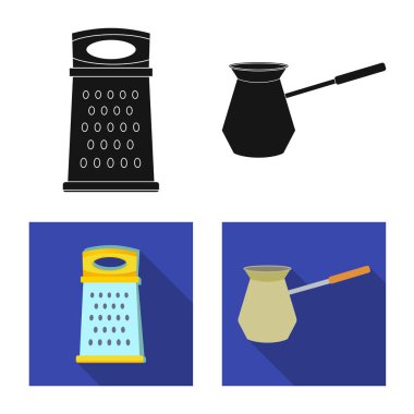 Mutfak ve yemek simge vektör tasarımı. Mutfak ve cihaz hisse senedi vektör çizim seti.