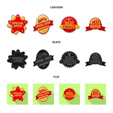 Amblem ve rozet logosu yalıtılmış nesne. Amblem ve etiket stok vektör çizim seti.