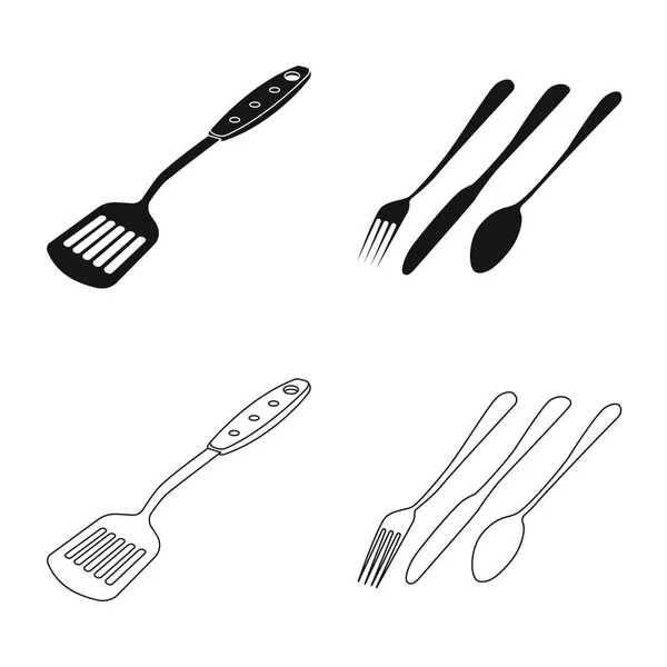 Ilustración vectorial de cocina e icono de cocinero. Conjunto de cocina y electrodomésticos icono vectorial para stock . — Archivo Imágenes Vectoriales