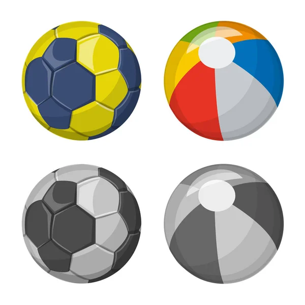 Vector design of sport and ball icon. Collection of sport and athletic stock symbol for web. — Stock Vector