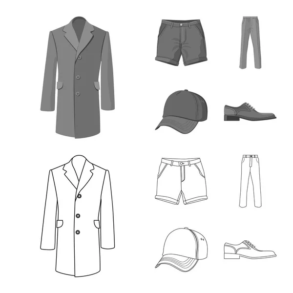 Projeto vetorial do homem e logotipo da roupa. Conjunto de homem e desgaste símbolo de estoque para web . —  Vetores de Stock