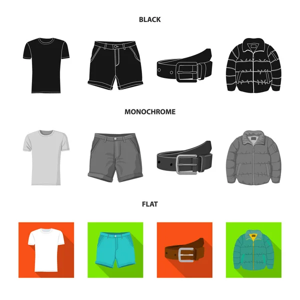 Ontwerp van de vector van mens en kleding teken. Collectie van mens en slijtage voorraad vectorillustratie. — Stockvector