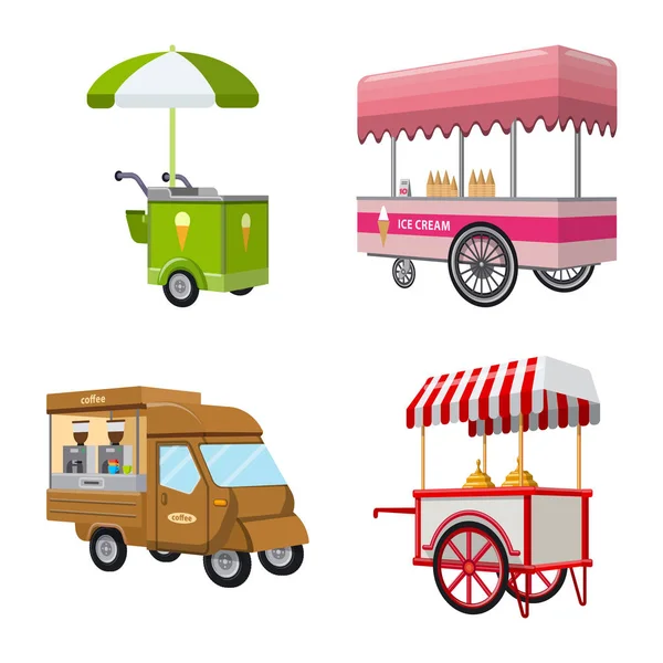 Vector design of booth and kiosk icon. Set of booth and small stock vector illustration. — Stock Vector