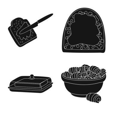 Diyet ve çiftlik işareti izole nesne. Stok için diyet ve süt vektör simgesi seti.