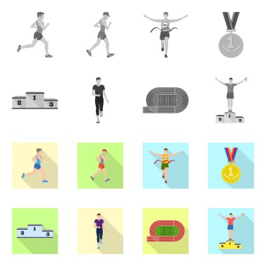 Spor ve kazanan işareti yalıtılmış nesne. Spor ve fitness hisse senedi simgesi web için kümesi.