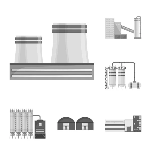 Ilustração vetorial do logotipo da produção e da estrutura. Conjunto de produção e tecnologia ilustração vetor de estoque . — Vetor de Stock