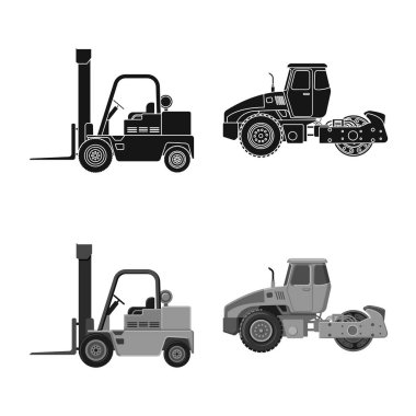 Yapı ve inşaat logo yalıtılmış nesne. Yapı ve makine hisse senedi vektör çizim seti.