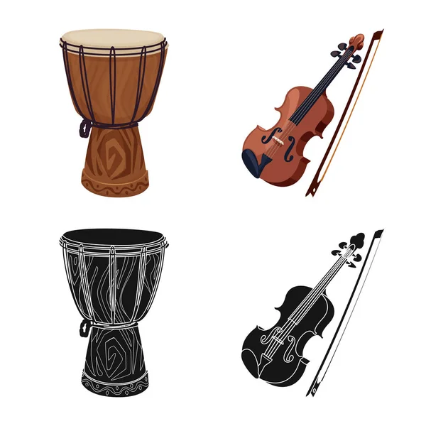 Objeto aislado de música y sintonía. Colección de música y herramienta de stock símbolo para la web . — Vector de stock