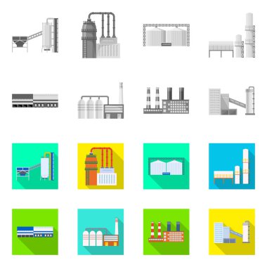 Üretim ve yapısı simge vektör Illustration. Üretim ve teknoloji hisse senedi simgesi için web topluluğu.