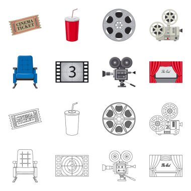 Televizyon ve filme logosu yalıtılmış nesne. Televizyon ve hisse senedi için vektör simge ile ilgilenen koleksiyonu.