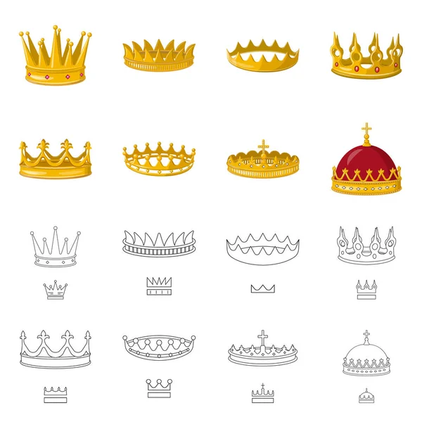 Diseño vectorial de signo medieval y nobleza. Conjunto de iconos vectoriales medievales y monárquicos . — Vector de stock