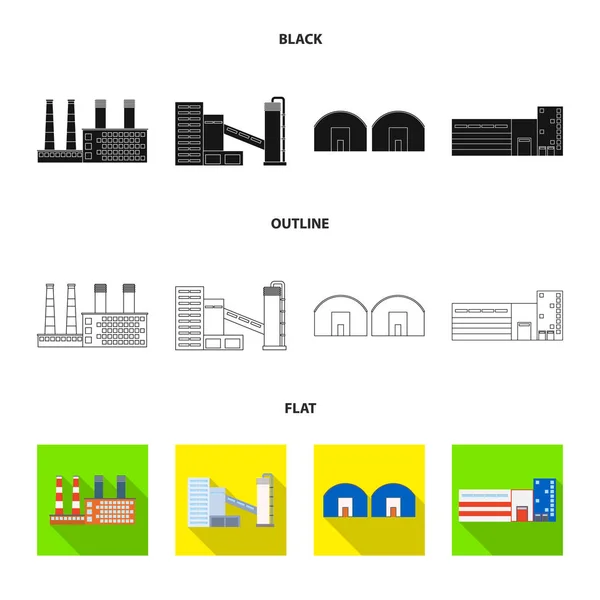 Oggetto isolato di produzione e logo della struttura. Serie di produzione e tecnologia stock illustrazione vettoriale . — Vettoriale Stock