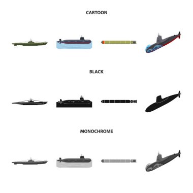 İşareti savaş ve gemi tasarımı vektör. Savaş ve filo hisse senedi vektör çizim koleksiyonu.