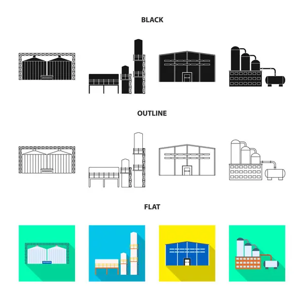 Diseño vectorial del logotipo de producción y estructura. Conjunto de producción y tecnología stock vector ilustración . — Archivo Imágenes Vectoriales