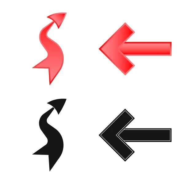 Vektorillustration av element och pilen ikonen. Samling av element och riktning aktiesymbol för webben. — Stock vektor