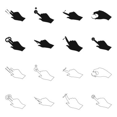 Dokunmatik ve el logo vektör Illustration. Dokunmatik ekran ayarla ve stok için vektör simgeye dokunun.