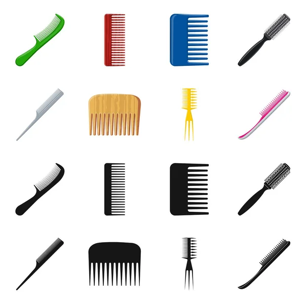 Design vetorial de escova e sinal de cabelo. Conjunto de escova e escova de cabelo estoque vetor ilustração . —  Vetores de Stock