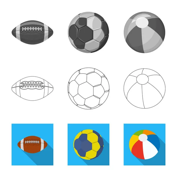 Vector design of sport and ball icon. Collection of sport and athletic vector icon for stock. — Stock Vector