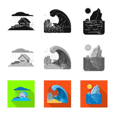 Doğal ve felaket simge vektör Illustration. Doğal topluluğu ve web için risk hisse senedi simgesi.