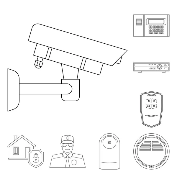 Diseño vectorial de letrero de oficina y casa. Conjunto de símbolo de stock de oficina y sistema para web . — Vector de stock