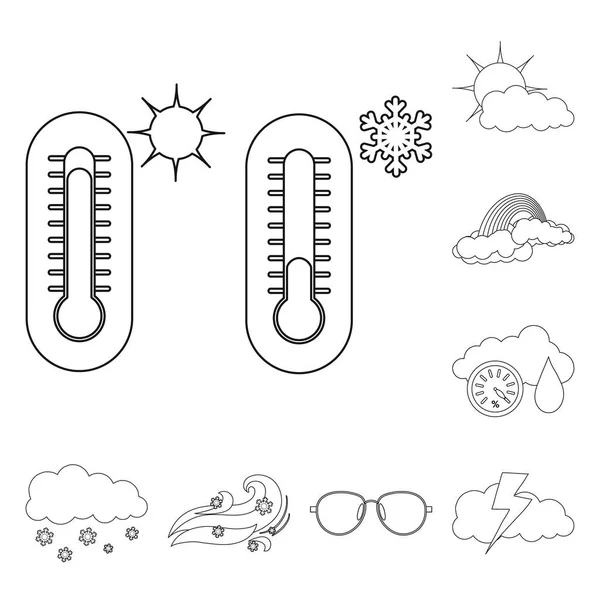 Diseño vectorial del clima y el logotipo del clima. Colección de tiempo y nube stock vector ilustración . — Archivo Imágenes Vectoriales