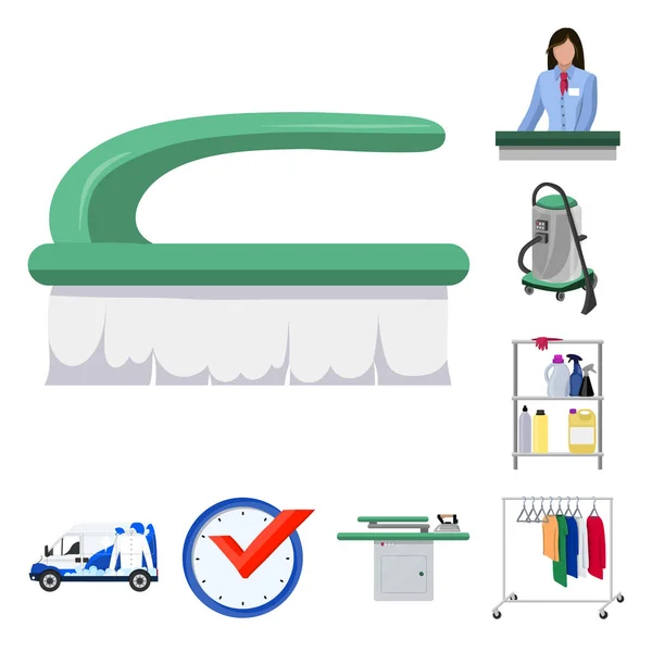 Objeto isolado de lavanderia e símbolo limpo. Coleção de lavanderia e roupas estoque vetor ilustração . —  Vetores de Stock
