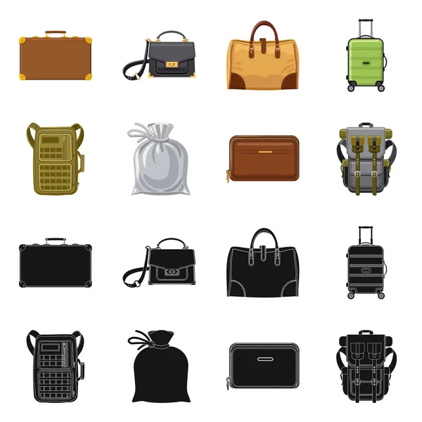 Illustration vectorielle de la valise et du symbole du bagage. Collecte de valises et illustration vectorielle du stock de voyage . — Image vectorielle