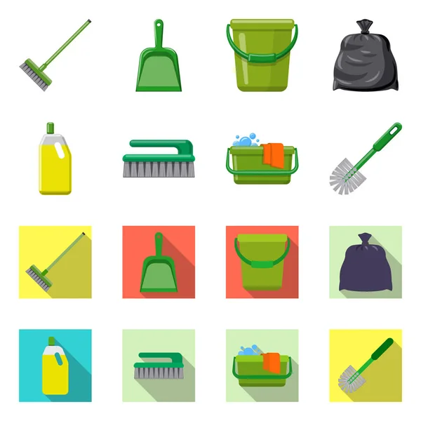 Vector ontwerp van schoonmaak- en service-pictogram. Collectie van schoonmaak- en huishoudelijke voorraad vectorillustratie. — Stockvector