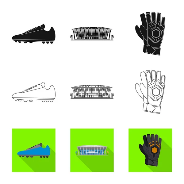 Изолированный предмет иконы футбола и снаряжения. Набор векторных иллюстраций к футболу и турнирам . — стоковый вектор