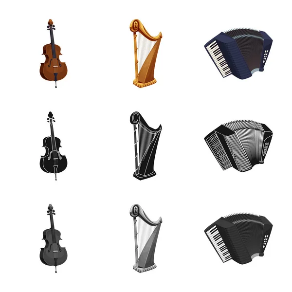 Векторний дизайн музики та символ мелодії. Набір музики та інструментів Векторна піктограма для запасів . — стоковий вектор