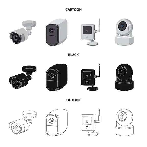 Vektori kuva CCTV ja kamera kuvake. Kokoelma CCTV ja järjestelmän vektori kuvaketta varastossa . — vektorikuva
