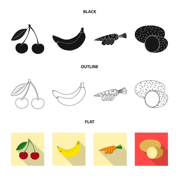 Izolovaný objekt symbolu zeleniny a ovoce. Sada zeleninová a Vegetariánská burzovní symbol pro web. — Stockový vektor