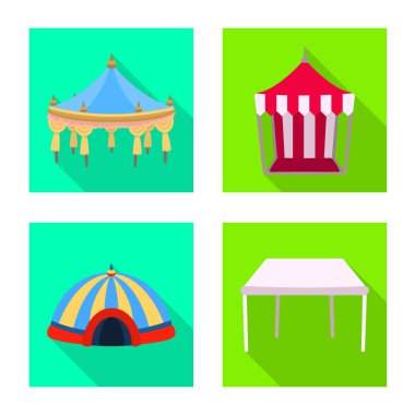 Vektör Illustration ve barınak logosu. Web için tente ve Canopy stok sembolü koleksiyonu.