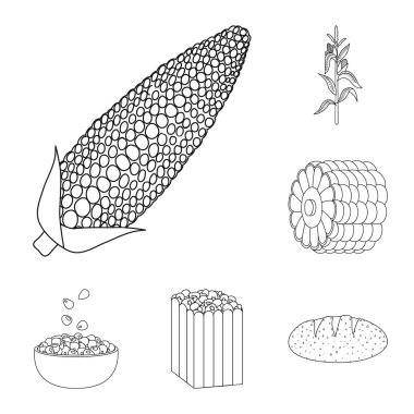 İzole nesne çiftlik ve kırpma işareti. Çiftlik ve beslenme stok vektör çizim koleksiyonu.
