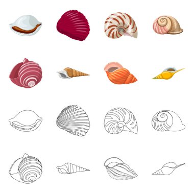 Hayvan ve dekorasyon işareti vektör tasarımı. Web için hayvan ve okyanus hisse senedi simgesi kümesi.