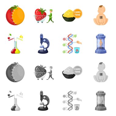 Test ve sentetik logo vektör Illustration. Hisse senedi için test ve laboratuvar vektör simge kümesi.