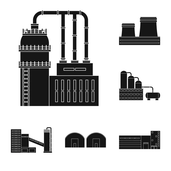 Projeto vetorial de arquitetura e símbolo de tecnologia. Conjunto de arquitetura e símbolo de estoque de construção para web . — Vetor de Stock