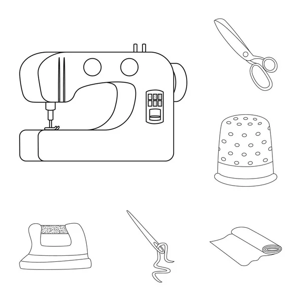 Isolerat föremål för mode och skrädderi ikon. Samling av mode och textil lager vektor illustration. — Stock vektor