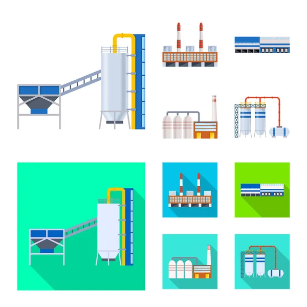 Vektor illustration av produktion och struktur tecken. Uppsättning av produktion och teknik lager vektorillustration. — Stock vektor