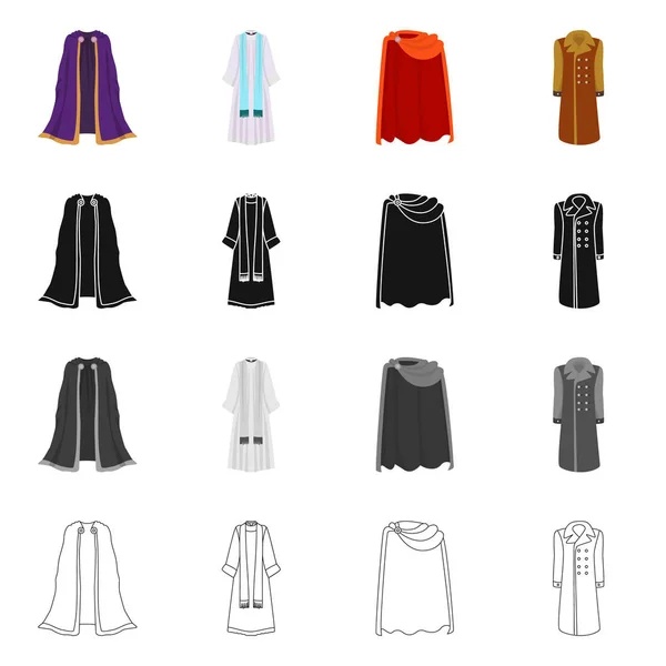 Illustration vectorielle de l'icône du matériel et des vêtements. Collection de matériel et d'icône vectorielle de vêtement pour stock . — Image vectorielle