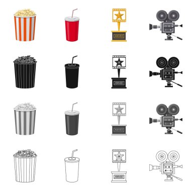 Televizyon ve filme logo vektör Illustration. Televizyon ve web için hisse senedi simgesi ile ilgilenen koleksiyonu.