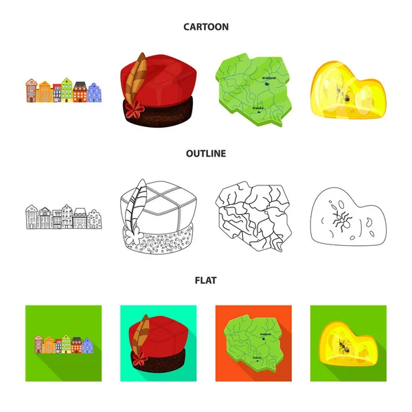 Векторный дизайн традиционного и туристического символа. Набор традиционных и ориентиров векторной иллюстрации запасов . — стоковый вектор