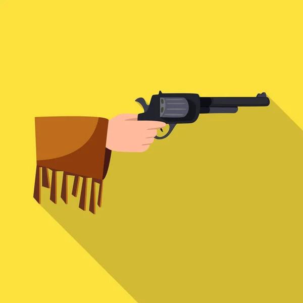 Illustrazione vettoriale del revolver e del segno della pistola. Collezione di revolver e pistola stock symbol per il web . — Vettoriale Stock