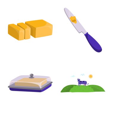 Vektör Illustration gıda ve süt işareti. Web için gıda ve kolesterol stok sembolü koleksiyonu.