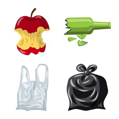 Vektör Illustration çevre ve atık simgesi. Çevre ve ekoloji stok vektör çizim seti.