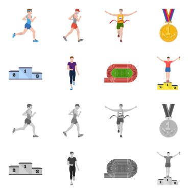 Spor ve kazanan logo yalıtılmış nesne. Spor ve fitness vektör simgesini hissenin topluluğu.