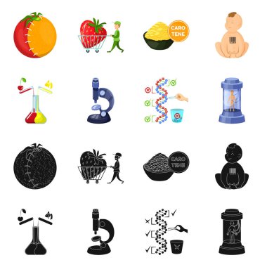 Test ve sentetik logo yalıtılmış nesne. Web test ve laboratuvar hisse senedi simgesi kümesi.