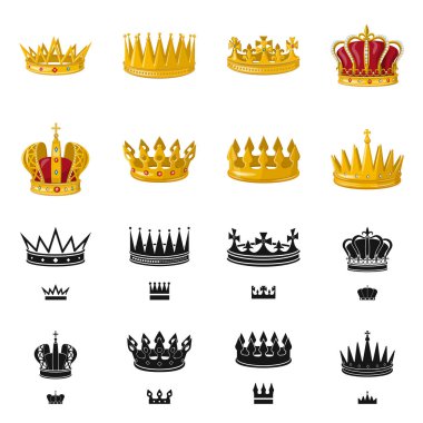 Vektör tasarımı Ortaçağ ve asalet logosu. Ortaçağ topluluğu ve monarşi hisse senedi simgesi web için.