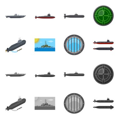 Savaş ve gemi simge vektör tasarımı. Savaş ve web için filo hisse senedi simgesi.