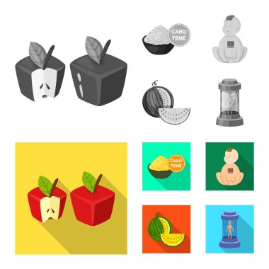 Test ve sentetik logo yalıtılmış nesne. Sınama ve laboratuvar hisse senedi vektör çizim seti.